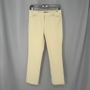 Theory Pants Womens 4 Tan Izelle Approach Straight Leg Stretch Work USA Made